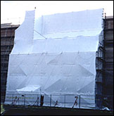 Shrink wrap containment exterior hospital